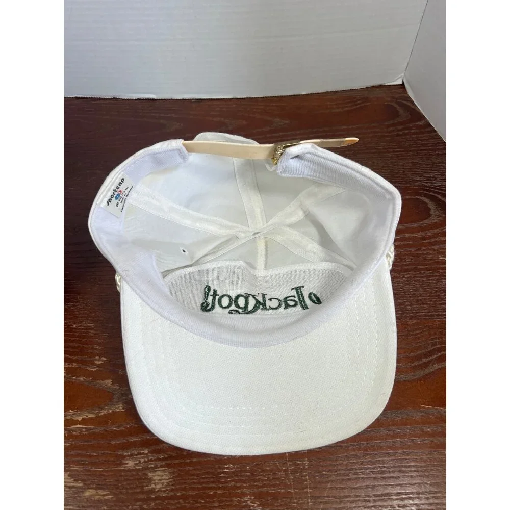 Vintage Jackpot! White Adjustable Baseball Cap With Rope Accent By Sportcap O3 - Picture 3 of 4
